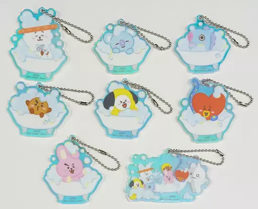 全8種セット アクリルチャーム 「一番くじ BT21 Happy Bath Time」 L賞