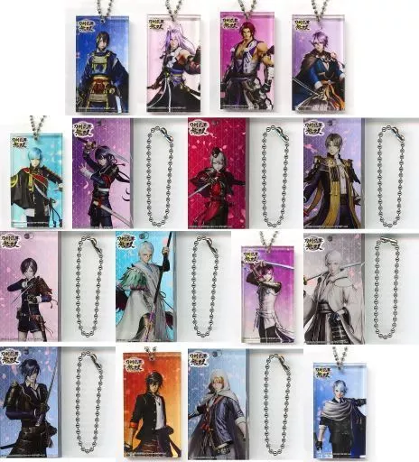 全16種セット アクリルドミノ風 キーチェーン 「DMMスクラッチ! 刀剣乱舞無双」 D賞