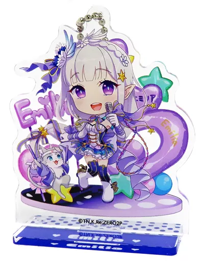 エミリア アイドル Ver. 「Re：ゼロから始める異世界生活×SHIBUYA SCRAMBLE FIGURe POP UP SHOP in SHIBUYA トレーディングアクリルスタンドキーホルダー」