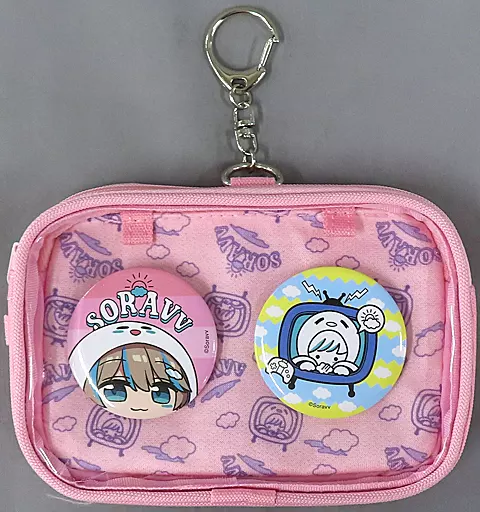 そらびび缶バッジ ピンク等身 57mm缶バッジ | atelierM.U 江崎びす子 ONLINESHOP