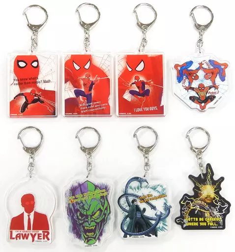 全8種セット アクリルキーホルダー 「Happyくじ MARVEL スパイダーマン：ノー・ウェイ・ホーム vol.2」 アクリルキーホルダー賞