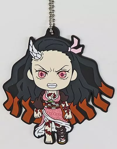 竈門禰豆子 鬼化進行時ver. ラバーマスコット きゅんキャラいらすとれーしょんず 「一番くじ 鬼滅の刃 ～鬼の棲む街～」 H賞