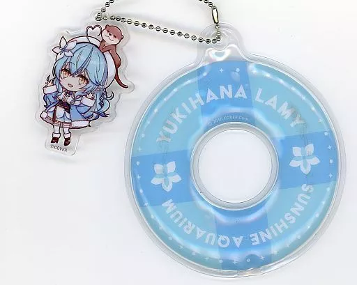 雪花ラミィ＆カワウソ 「バーチャルYouTuber ホロライブ 雪花ラミィ×サンシャイン水族館 #アクアラミィウム トレーディングミニチャーム付き うきわキーホルダー」