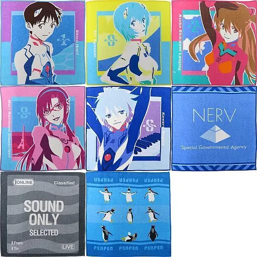 ヱヴァンゲリヲン☆ハンドタオル ８枚セット(一番くじ) 一番くじ エヴァ カヲル シンジ タオルアソート ハンドタオル ハンカチ