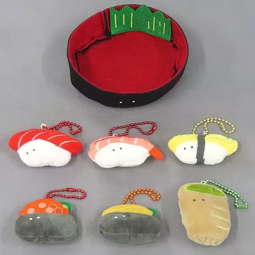集合 ぷちマスコットボールチェーン6個入り寿司桶セット 「つぶらな瞳のお寿司」 タイトー限定