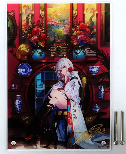 アクリルスタンド・アクリルパネル　藤ちょこイラスト(複製サインあり) 描き下ろしA4アクリルボード 「コトブキヤくじ 藤ちょこ」 S賞-1