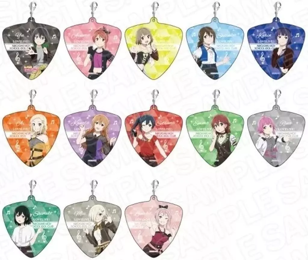 全13種セット 「ラブライブ!虹ヶ咲学園スクールアイドル同好会 POP UP SHOP in 有楽町マルイ アクリルチャームストラップ ロックファッションver.」