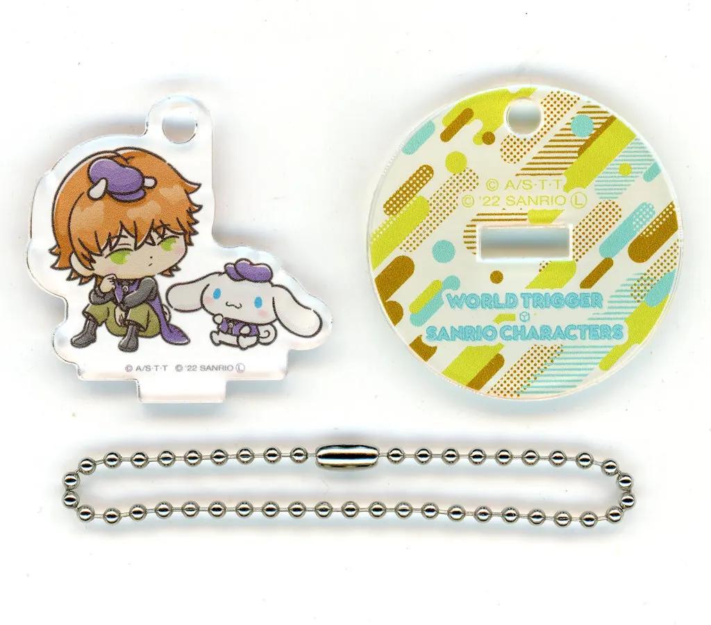 絵馬ユズル＆シナモロール 「ワールドトリガー×サンリオキャラクターズ PremiumShop 隊×サンリオキャラクターズ 第1弾 ミニアクリルスタンドキーホルダー」