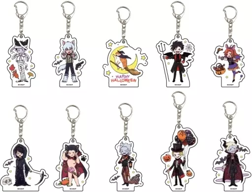 全10種セット 「吸血鬼すぐ死ぬ アクリルキーホルダー 02.ハロウィンver. グラフアートデザイン」