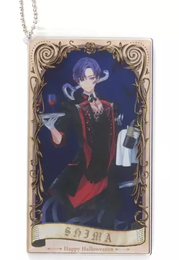志麻(浦島坂田船) タロットカード風キーホルダー 「Happy Halloweeeen 浦島坂田幽霊船 Ψ悪魔執事Ψ あなたが飽くまで仕えます ワタクシかなり使えます ちゃんとしni9htお仕置きデビか～????」