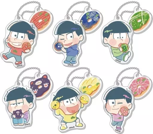 全6種セット 「おそ松さん トレーディングアクリルボールチェーン (ドーナツパーツ付き)」