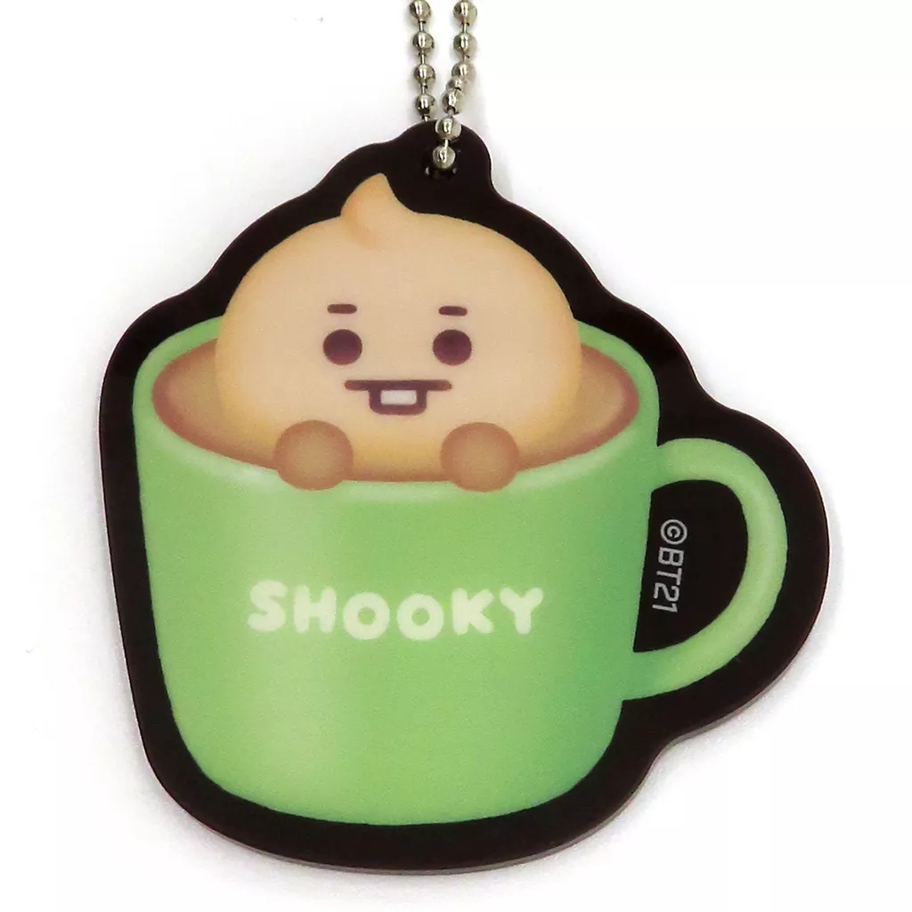 SHOOKY(シュガ) オリジナルアクリルキーホルダー(ラテアート風デザイン) 「BT21」 ファミリーマート限定