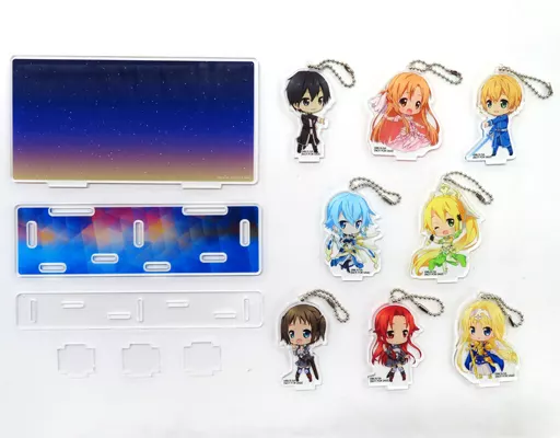 集合 描き下ろしSDイラストアクリルチャーム(8種)＆専用ジオラマ台座セット 「Blu-ray/DVD ソードアート・オンライン アリシゼーション War of Underworld 第1～8巻」 ANIPLEX+購入特典