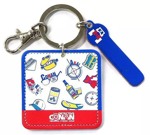 アイテム散りばめデザイン レザーキーリング 「名探偵コナン」 ユニバーサル・スタジオ・ジャパン限定