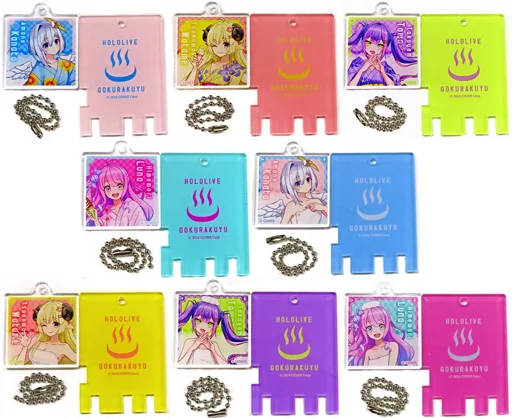 全8種セット 「バーチャルYouTuber ホロライブ×極楽湯・RAKU SPAコラボ第二弾 フロライフ トレーディング銭湯錠風」