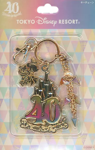 シンデレラ城＆ミッキーマウス キーチェーン 「東京ディズニーリゾート40周年 “ドリームゴーラウンド”」 東京ディズニーリゾート限定