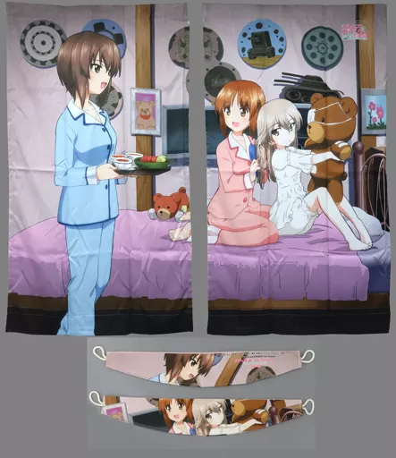 西住まほ＆西住みほ＆島田愛里寿 描き下ろしカーテン＆タッセル(約101×170cm/遮光タイプ/2枚組) 「ガールズ＆パンツァー 劇場版」