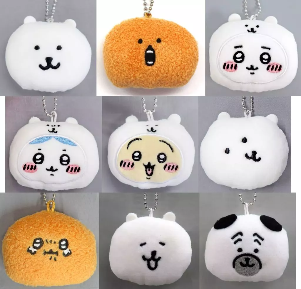 全9種セット 「自分ツッコミくま×ちいかわ なんか小さくてかわいやつ ナガノマーケット 鈴入りおかおマスコット」