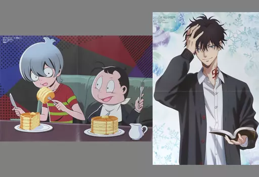 A3ピンナップ(二つ折) 悪魔くん(埋れ木一郎)＆メフィスト3世/鴨ノ橋ロン 「悪魔くん/鴨ノ橋ロンの禁断推理」 アニメディア 2023年12月号綴じ込み付録_image
