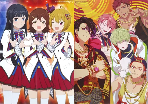 描き下ろしB3ポスター(四つ折り) 集合/悪漢奴等 「アイドルマスター ミリオンライブ!/Paradox Live THE ANIMATION」 月刊アニメディア 2024年1月号 別冊付録2