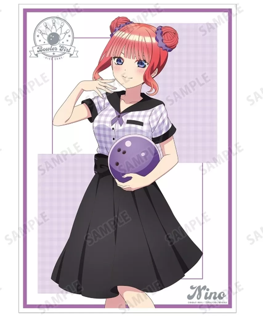 描き下ろし ボウラーガールver. A3マット加工 中野二乃 「五等分の花嫁∽×ROUND1」_image