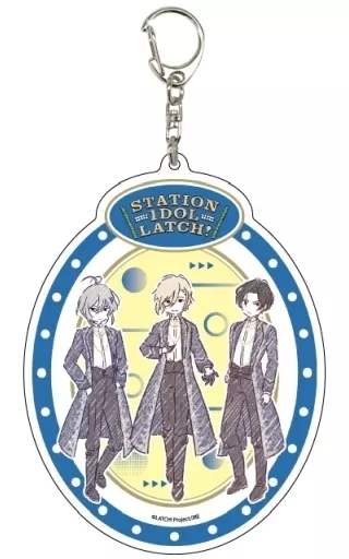 2.東海林鈴音＆神堂唯姫＆青葉梟光加人 グラフアートイラスト デカアクリル 「STATION IDOL LATCH!」
