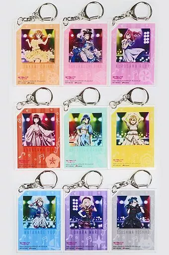 Aquars(ジャケットイラスト) アクリル9個セット 「CD ラブライブ!サンシャイン!! Third Solo Concert Album ～THE STORY OF “OVER THE RAINBOW”～」 アニメイト全メンバー連動購入特典