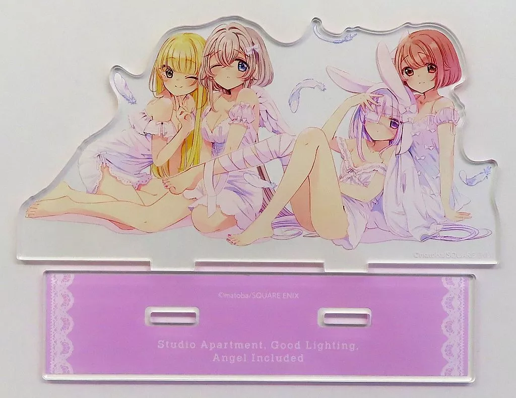 集合(12話扉カラーイラスト) BIGアクリルスタンド 「くじメイト×DRAW!DRAW! ワンルーム、日当たり普通、天使つき。 オンラインくじ」 B-7賞