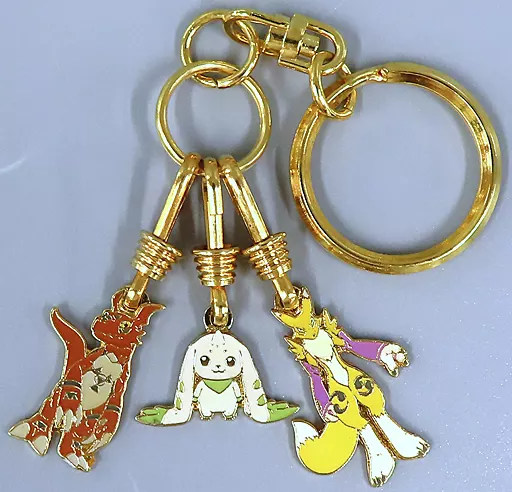 ギルモン＆レナモン＆テリアモン ファスナーマスコット付き 「デジモンテイマーズ 冒険者たちの戦い」（本体不備（中））