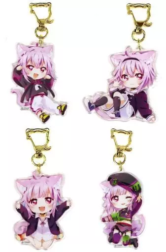 キーホルダー　全4種セット 「バーチャルYouTuber ホロライブ 猫又おかゆ 誕生日記念2023 ランダムアクリルキーホルダー」