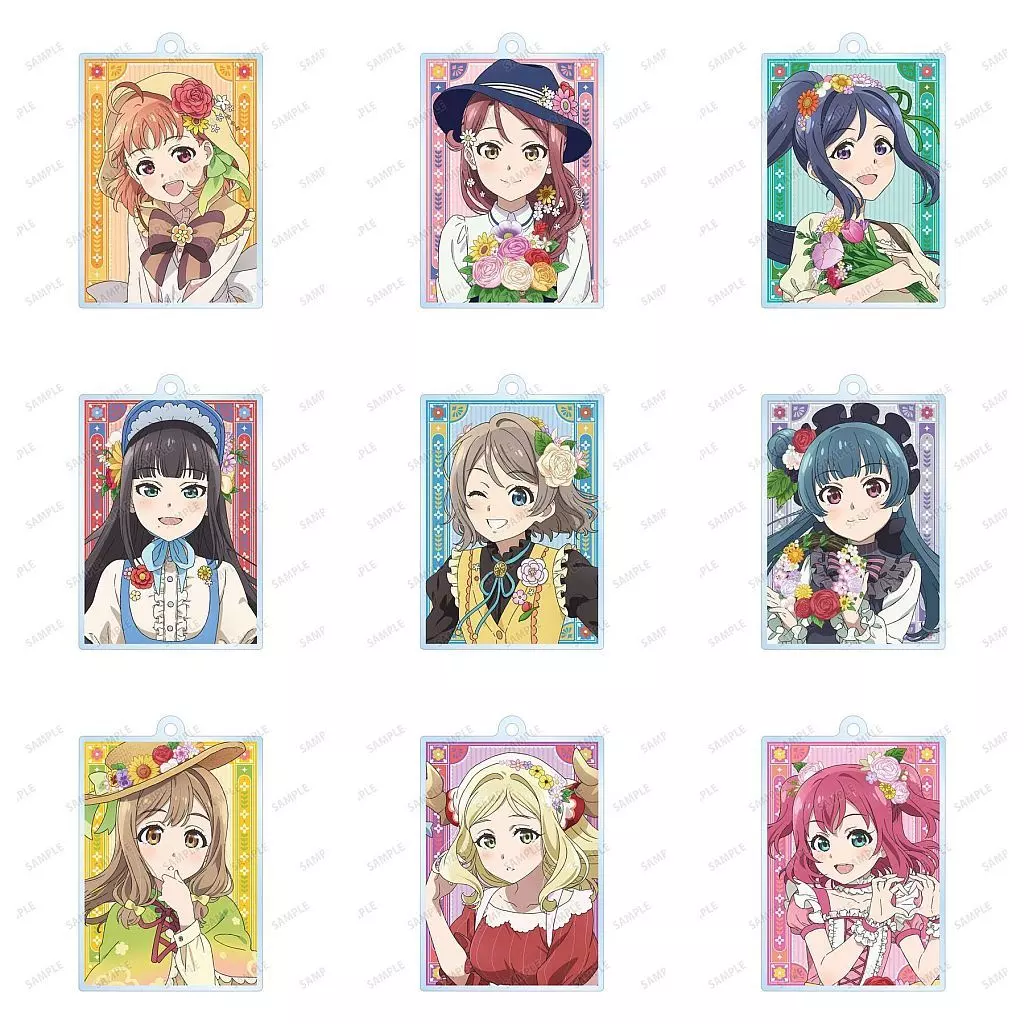 全9種セット 「幻日のヨハネ -SUNSHINE in the MIRROR- POP UP SHOP in マルイ 描き下ろしイラスト 花祭り村娘ver. トレーディングアクリル」