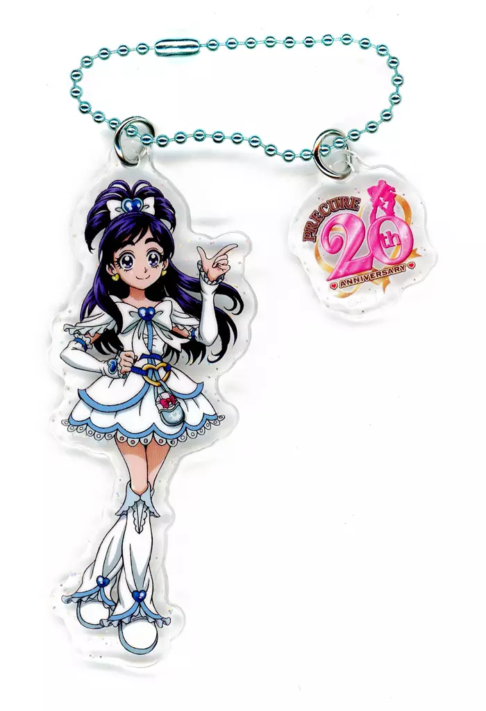 02.キュアホワイト 20周年アニバーサリー ラメ入りアクリルキーチェーン 「プリキュアシリーズ」 プリティストア限定