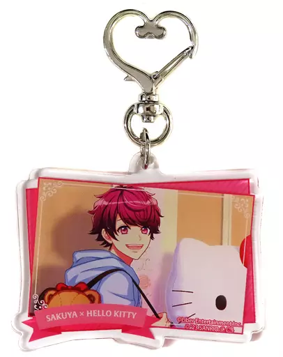 佐久間咲也×ハローキティ(開花前) 「A3!(エースリー)×Sanrio characters 新商品発売フェア in アニメイト ハート形ナスカン付きアクリル 01.(公式イラスト)」