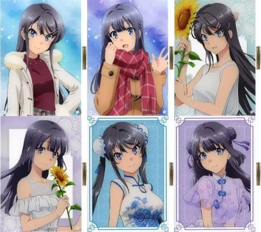 アクリルスタンド・アクリルパネル　全6種セット A4アクリルパネル 「青春ブタ野郎はバニーガール先輩の夢を見ない 描き下ろしイラスト 麻衣＆翔子 当たり付き一撃缶バッジコレクション」 あたり景品
