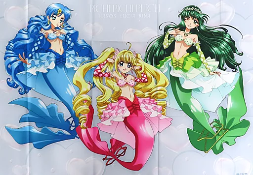 雑貨　七海るちあ＆宝生波音＆洞院リナ アクリルジオラマセット 「キャラ福くじ マーメイドメロディー ぴちぴちピッチ」 ラスト福賞 駿河屋 -<中古>七海るちあ＆宝生波音＆洞院リナ 描き下ろしBIG