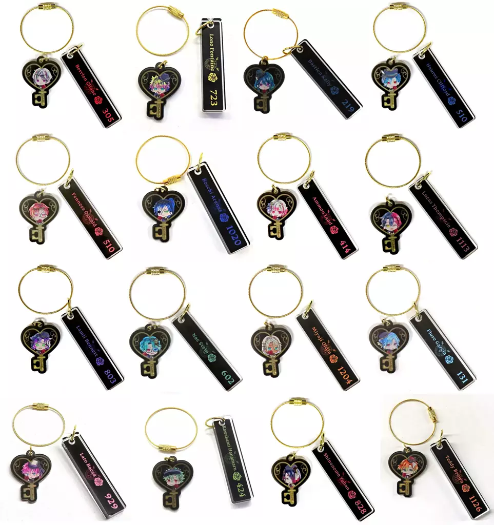 全16種セット 「悪魔執事と黒い猫 2nd Anniversary フェア in アニメイト 鍵型アクリルチャームコレクション」