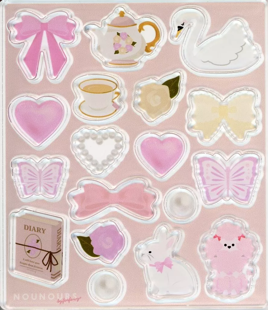 限定 フクヤ　キャラ福くじ フレンチガーリー A賞　ピンク 駿河屋 -<中古>ピンク アクリルパーツセット フレンチガーリー