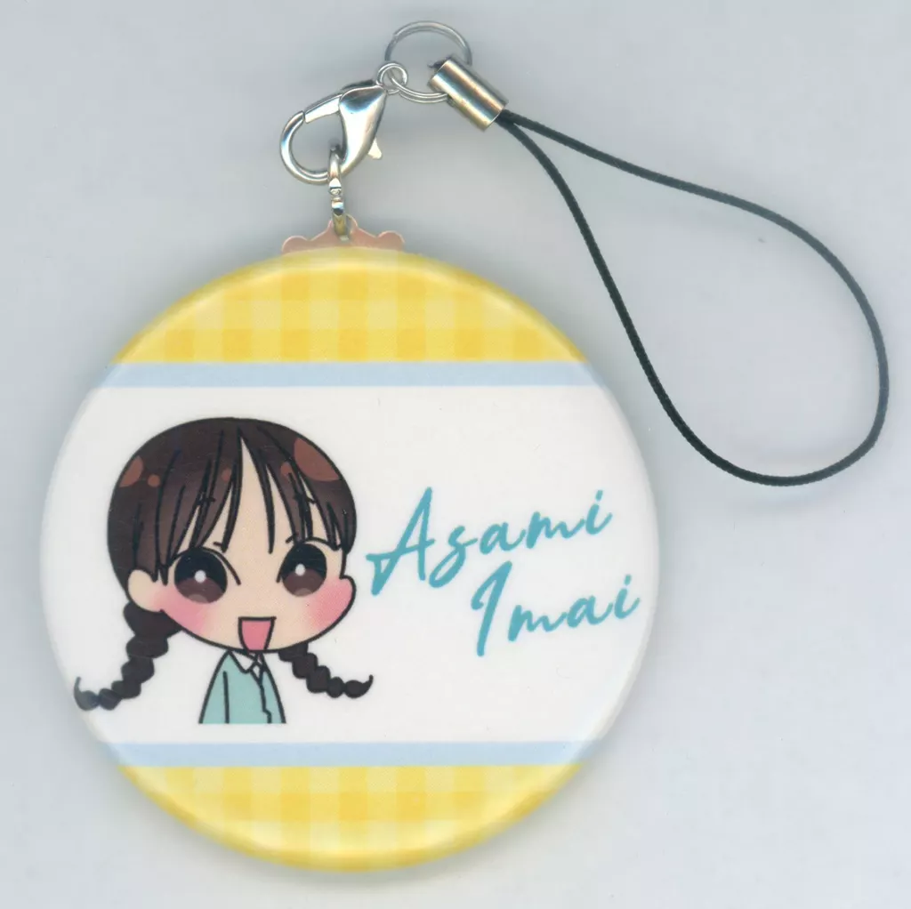 今井麻美(イラスト/チェック模様：黄) 缶バッジF 「今井麻美のニコニコSSGバーチャルくじびき第3弾」 C賞
