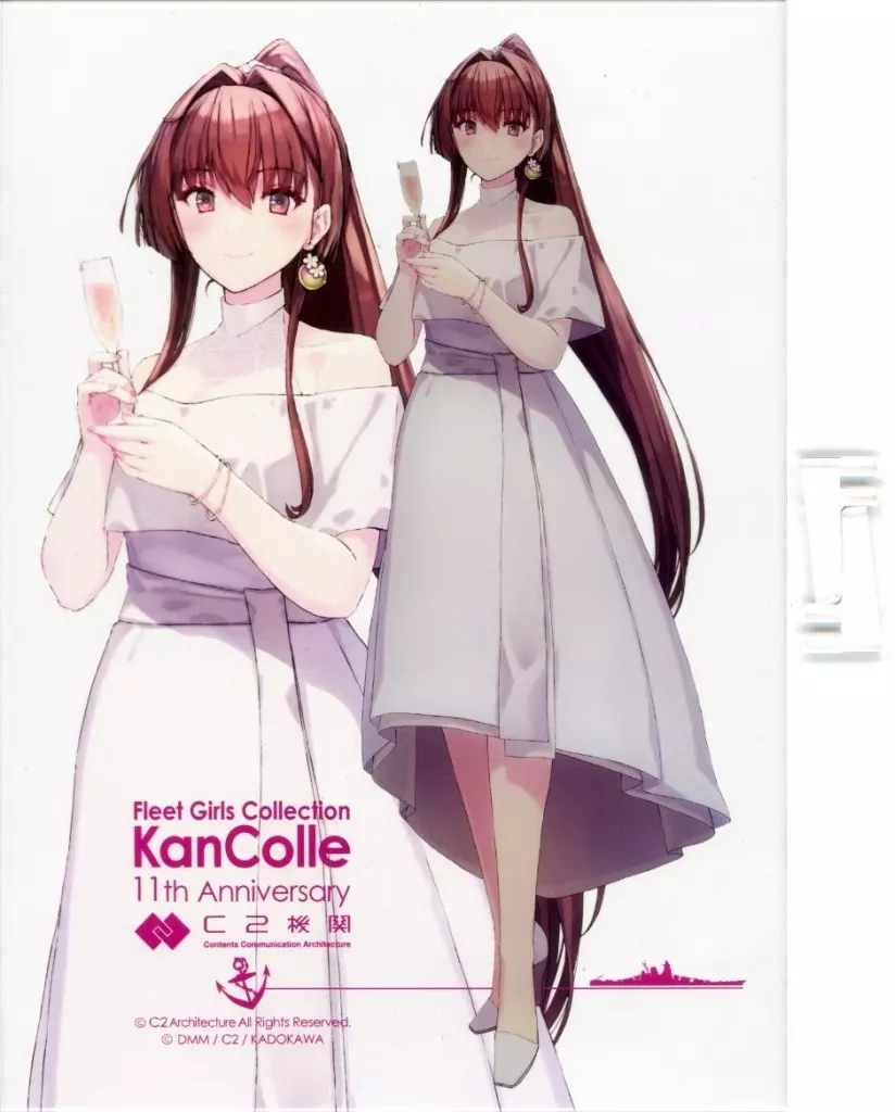 アクリルスタンド・アクリルパネル　大和級戦艦「大和」 11周年記念 Cocktail Dress mode 公式艦隊娘アクリルボード 「艦隊これくしょん～艦これ～ カレー機関 32nd Sequence」