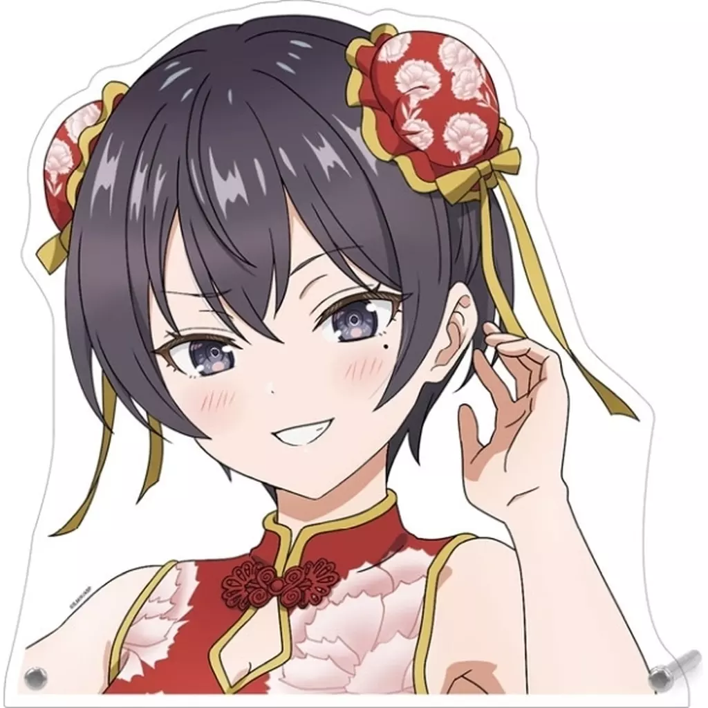 アクリルスタンド・アクリルパネル　更科茅咲 描き下ろし チャイナドレスver. 特大ダイカットアクリルパネル 「時々ボソッとロシア語でデレる隣のアーリャさん POP UP SHOP in マルイ」