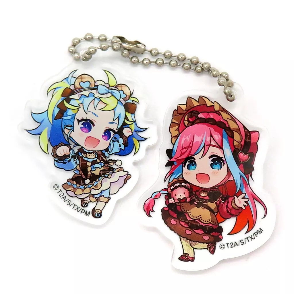 陽比野まつり＆みゃむ デュオチャーム 「まるくじ ワッチャプリマジ! みるきプロデュース!? kawaii ショコラベアコーデ Ver.」 中吉-1