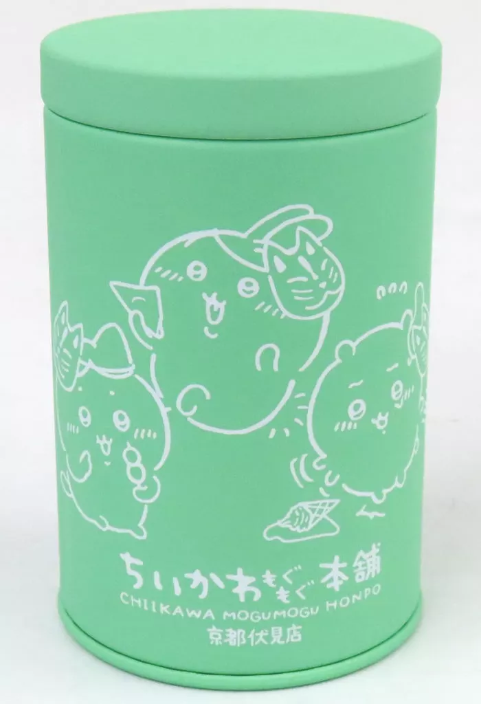 集合(きつね面) 缶入りクッキー(缶のみ) 抹茶 「ちいかわ なんか小さくてかわいいやつ」 ちいかわもぐもぐ本舗 店舗限定