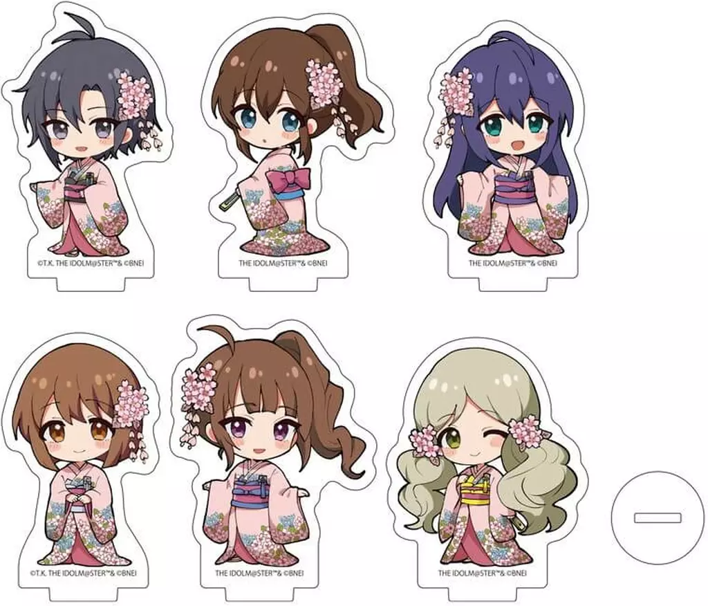 全6種セット 「アイドルマスター ミリオンライブ! アクリルぷちスタンド 01.桜の和装ver.(ミニキャライラスト)」