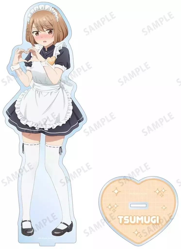 堤つむぎ 描き下ろし メイドver. 特大アクリルスタンド 「ワンルーム、日当たり普通、天使つき。 POP UP SHOP in AMNIBUS STORE」