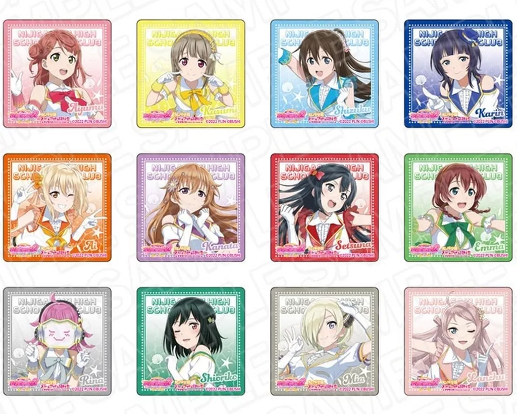 全12種セット 「THEキャラCAFE心斎橋OPA店×ラブライブ!シリーズ(2024) アクリルブロック(虹ヶ咲学園スクールアイドル同好会)」