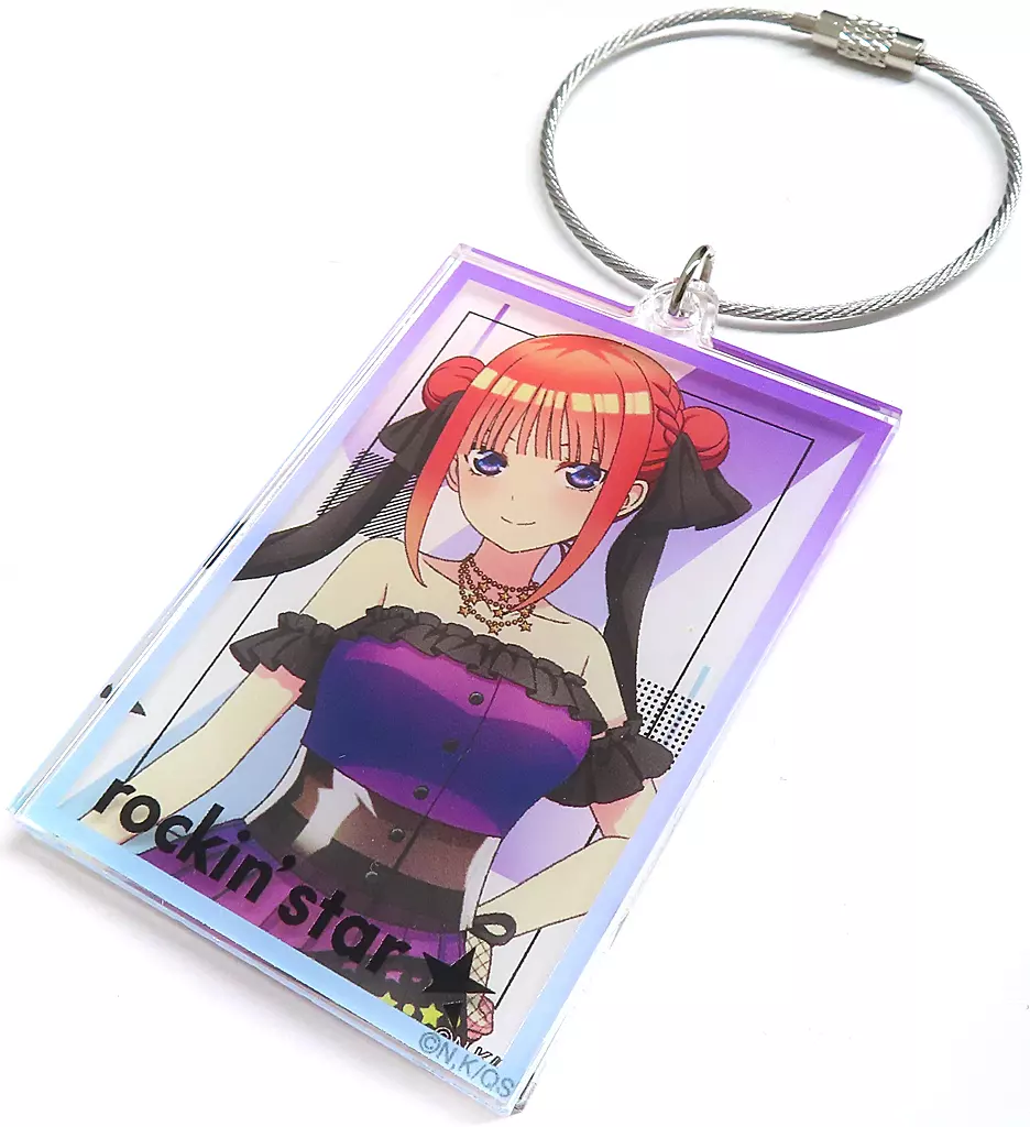 中野二乃 rockin’starコラボ 描き下ろし ロックアイドルver. 2連ワイヤーBIGアクリル 「rockin’star×五等分の花嫁∽ POP UP SHOP in AMNIBUS STORE」