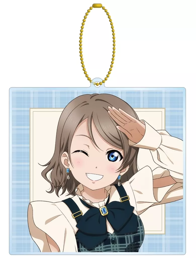 渡辺曜 描き下ろし チェックワンピース衣装ver. BIGアクリル 「ラブライブ!サンシャイン!!」