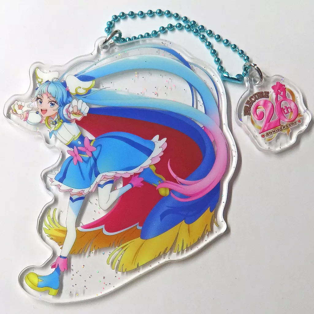 74.キュアスカイ 20周年アニバーサリー ラメ入りアクリルキーチェーン 「プリキュアシリーズ」 プリティストア限定
