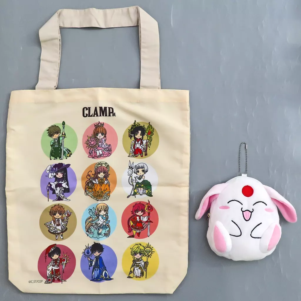 ★【未使用】CLAMP展 ポーチ付きエコバッグ ミニキャラ 黒白モコナポーチ ☆【未使用】CLAMP展 ポーチ付きエコバッグ ミニキャラ 黒白
