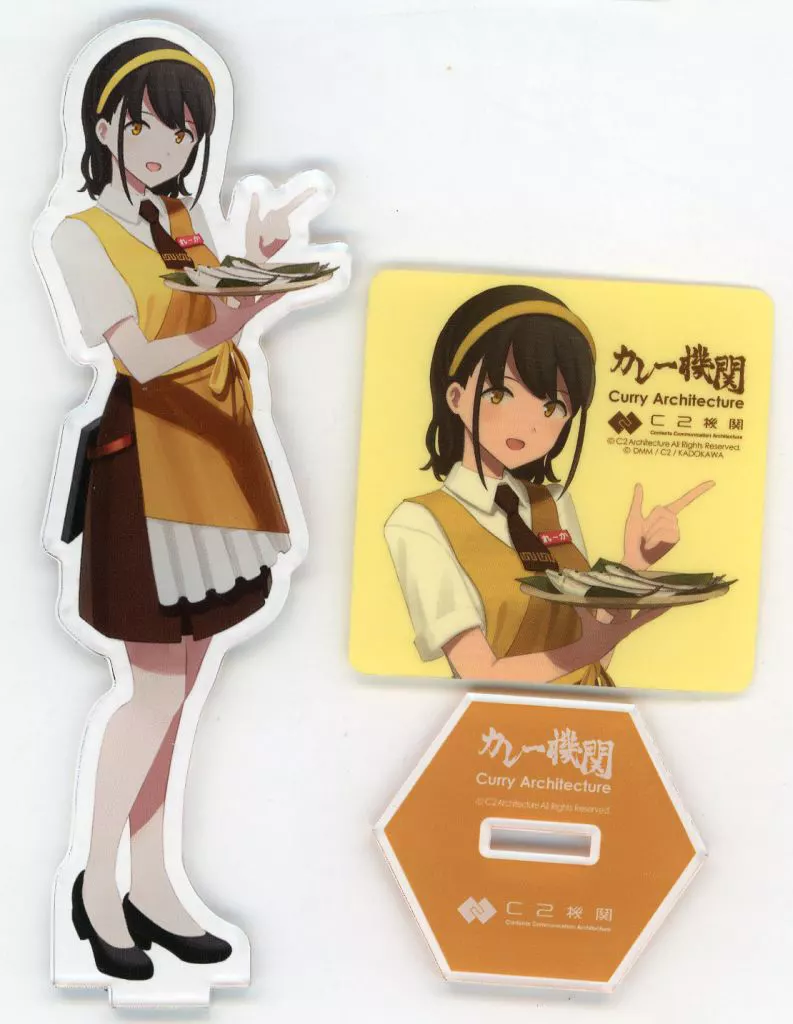 グッズセット　れーかちゃん 秋刀魚mode アクリルスタンドセット 「艦隊これくしょん～艦これ～ カレー機関 17th Sequence」 対象メニュー注文特典